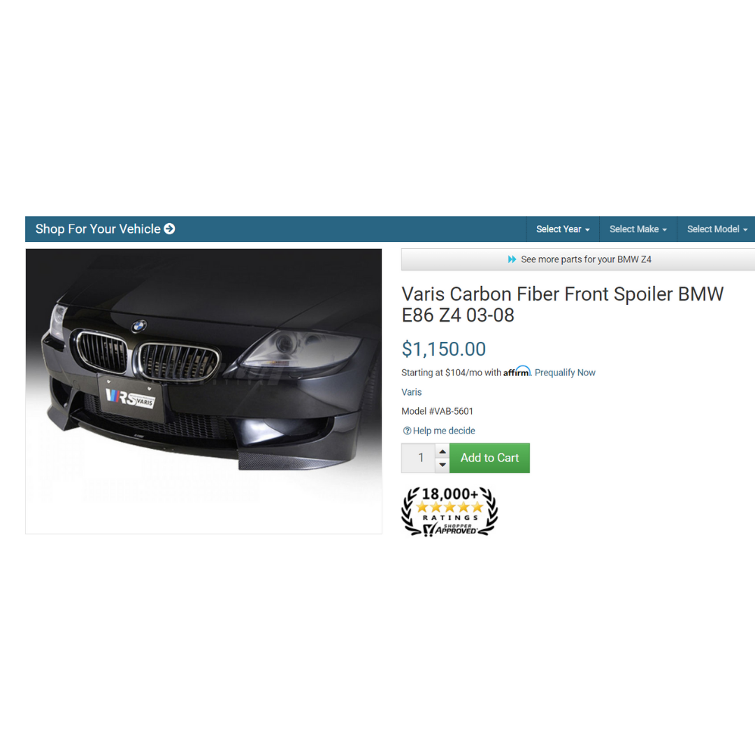 BMW Z4M Carbon Front Lip