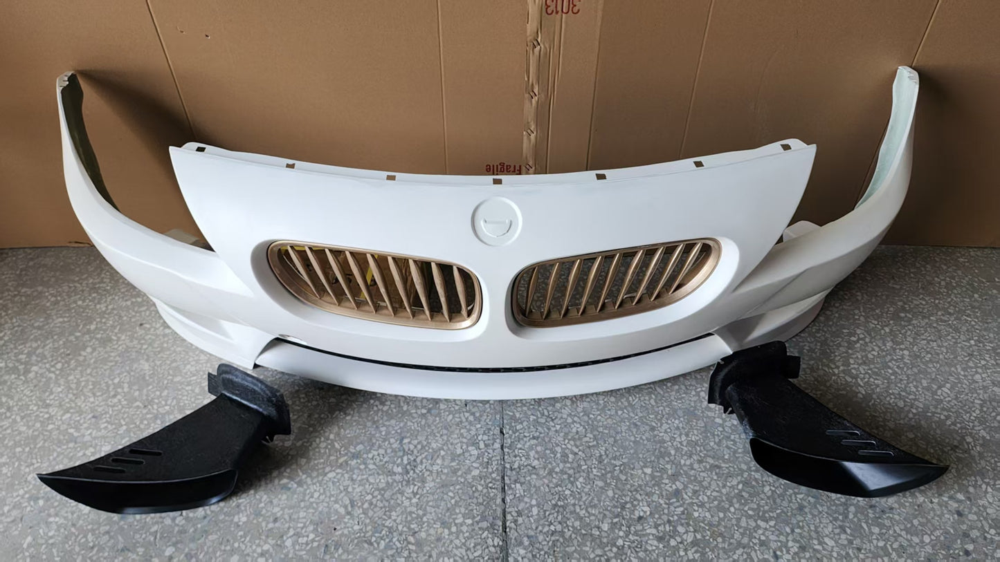 BMW Z4 M-Style front bumper with brake air duct set installed, fits 2003-2008 Roadster and Coupe - Skyer Motorsport