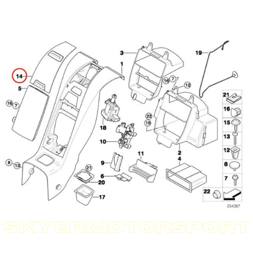 BMW Z4 E85/E86 Upper Center Console (2003-08)